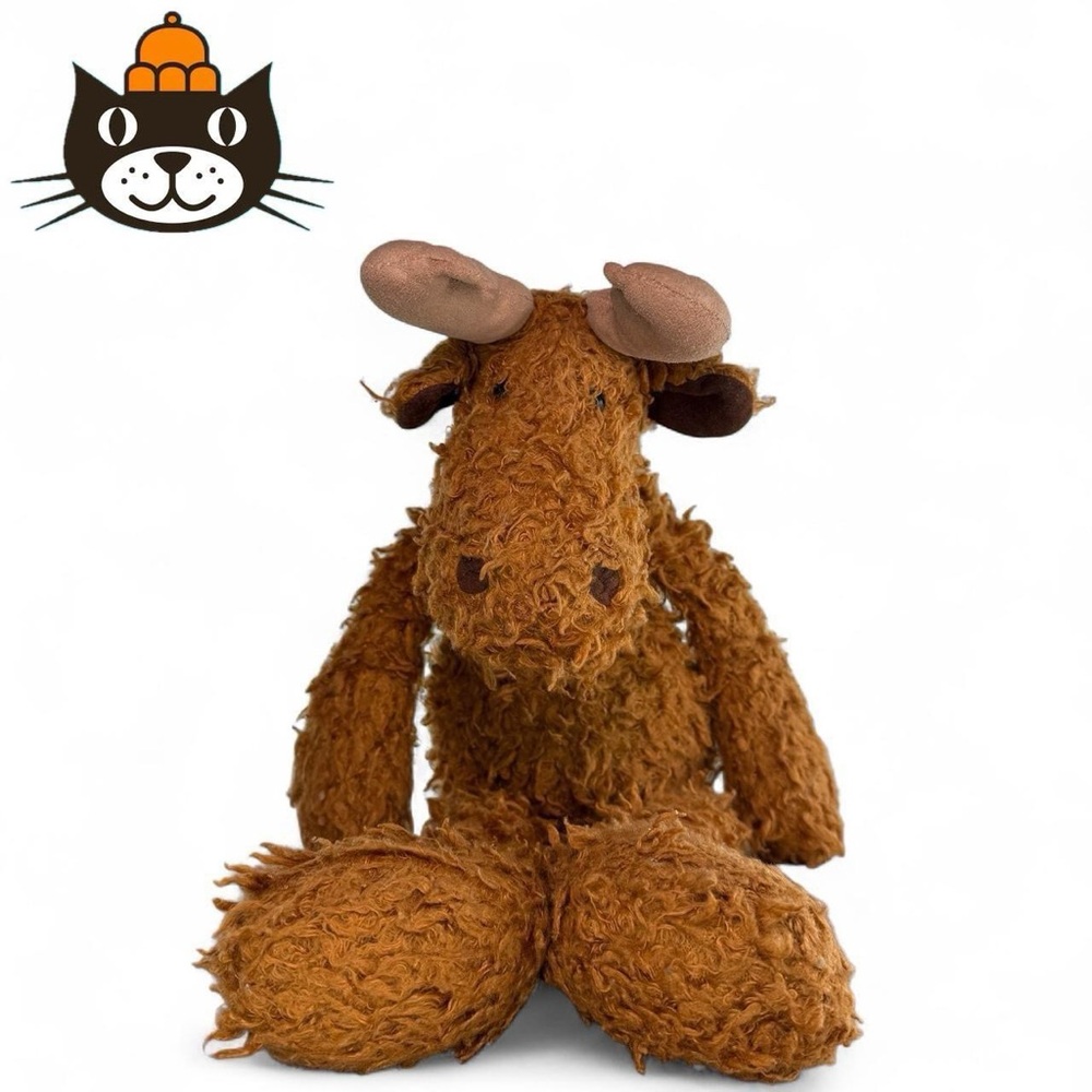 JELLYCAT London Wilderness Curly Brown Moose Plush Medium 18" Retired
